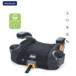 Chicco GoFit ClearTex Plus Backless Belt-Positioning Booster Car Seat, LATCH Attachment Plus Quick-Release - Static (Black), New