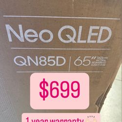 SAMSUNG 65" Class Neo QLED 4K QN85D Series Mini LED Quantum HDR 32x, Dolby Atmos,Object Tracking Sound+,Anti-Glare,Ultra Viewing Angle,Smart TV,Blueto