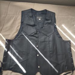 Leather Men's Vest 2XL 