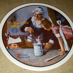 Vintage The Cooking Lesson Norman Rockwell Mothers Day 1982 Limited Edition plate