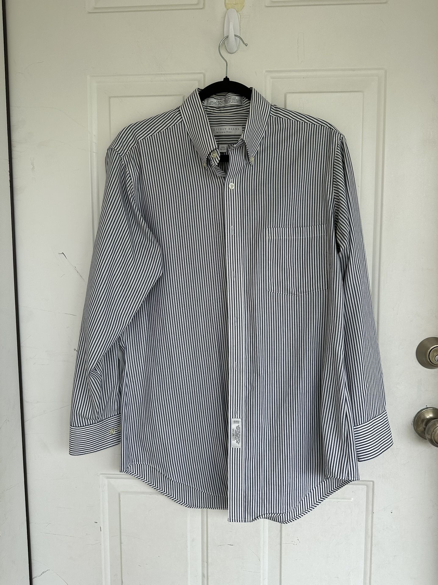 Geoffrey Beene Comfort Stretch Slim Fit Mens Button Down Shirt Sz 15.5 Wrinkless