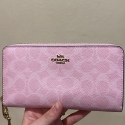 Powder Pink Coach Wristlet Wallet