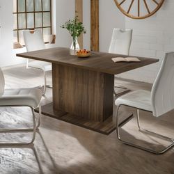 Homy Casa COFOE 63” BROWN Dining Table for Dining and Gathering Open Box