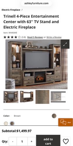 Trinell 4-Piece Entertainment Center with TV Stand and Electric Fireplace