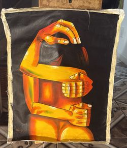 Reproduction of the famous painting "The Lovers". 24x19