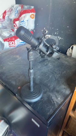 Dynamic Microphone with Desktop Stand and Shock Mount