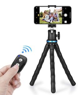 Phone Tripod, UBeesize 12 Inch Flexible Cell Phone Tripod Stand Holder with Wireless Remote Shutter