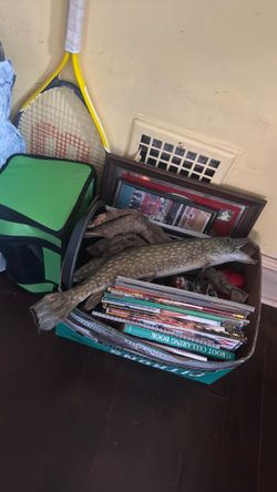 Box of Playboys maxim mags pictures etc