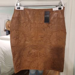 Lauren Ralph Lauren Black Label Leather Skirt Women’s SZ 4 Lined Brown 100%