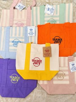 Trader Joe’s, mini canvas tote bags