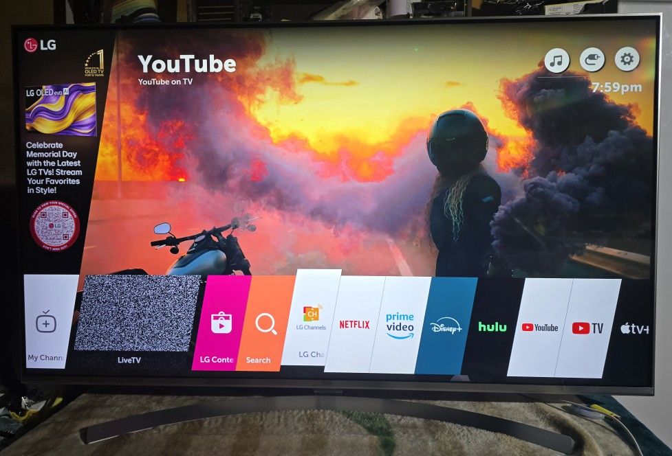 50 inch LG 4K Nano Cell UHD HDR 3840x2160p Web OS AI ThinQ Voice Assistant Smart LED TV