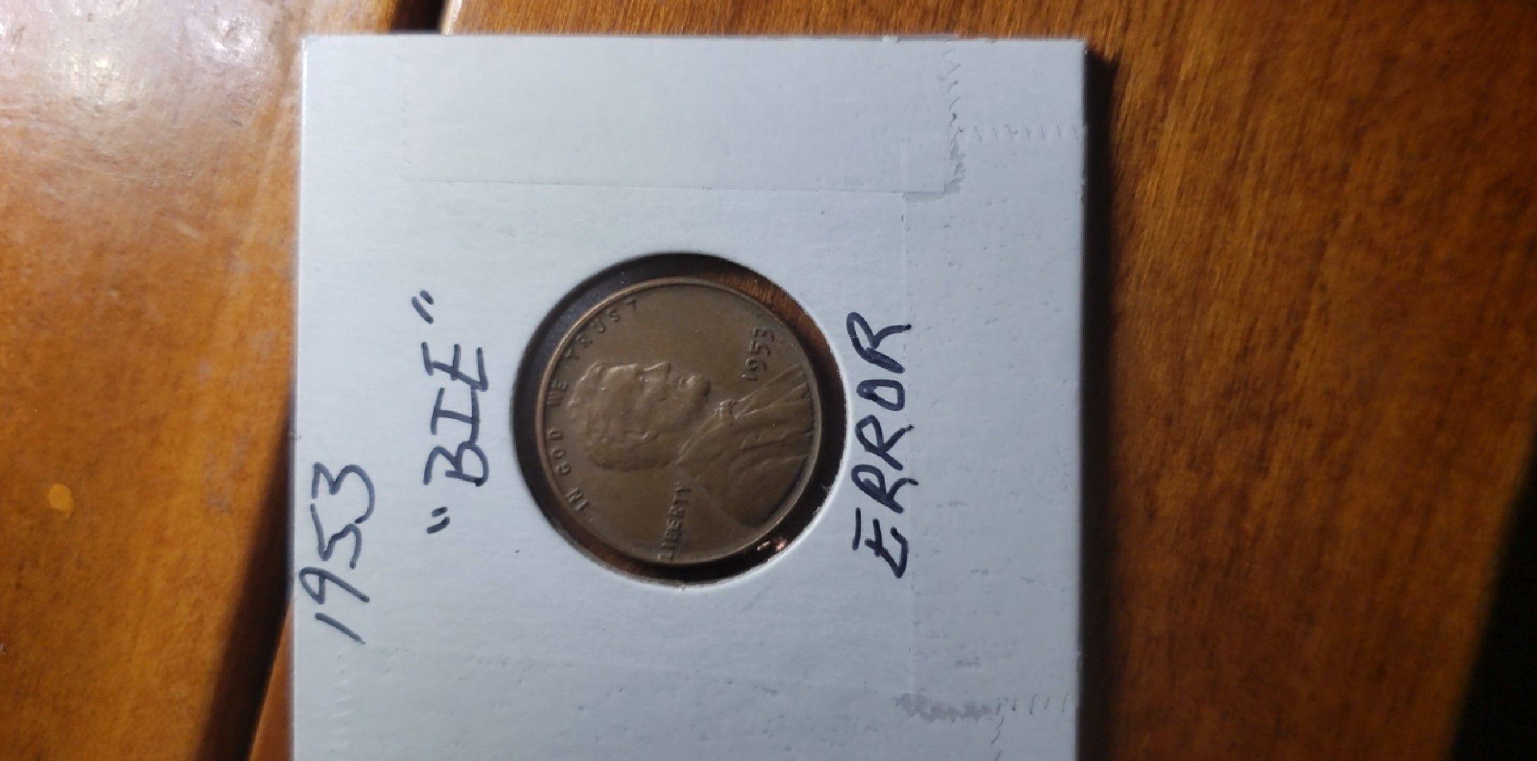 1953 Lincoln penny Mint Error look at word LIBERTY (LIBIERTY) it's in great shape for as old as it is.