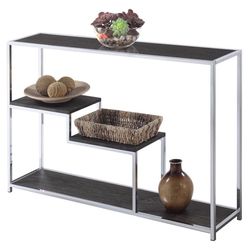 High Quality Brand New Weathered Gray Wooden Console Table with Metal Frame