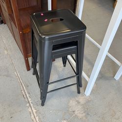 2 Black Metal Bar Stools (in Store) 