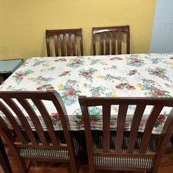 Dining Table With 6 Chairs and Buffer Table