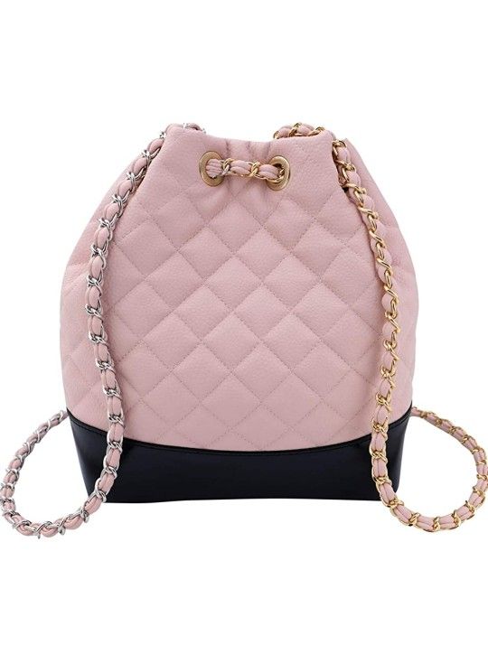 Women Quilted Hobo Backpack Fashion Casual Bucket Shoulder Lightweight Travel Bag