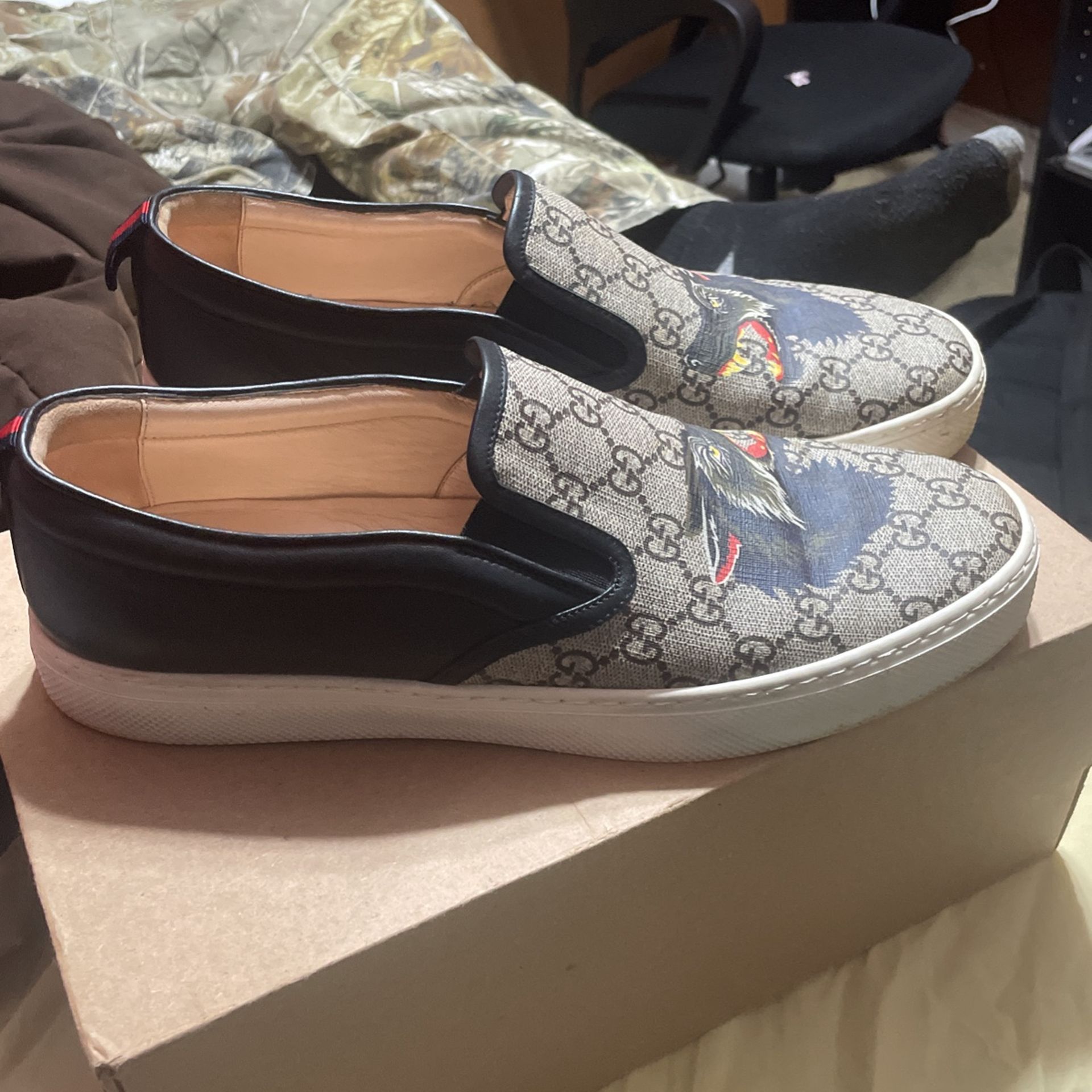 Gucci Dublin Wolf Print Skate Shoes 