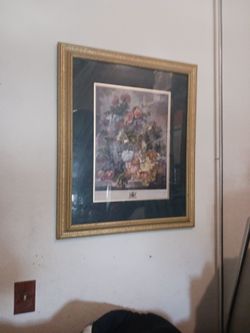 Framed Floral Still Life Print Gold Frame