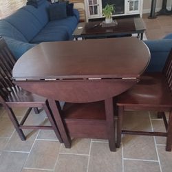 Wood Table For 2 With Chairs