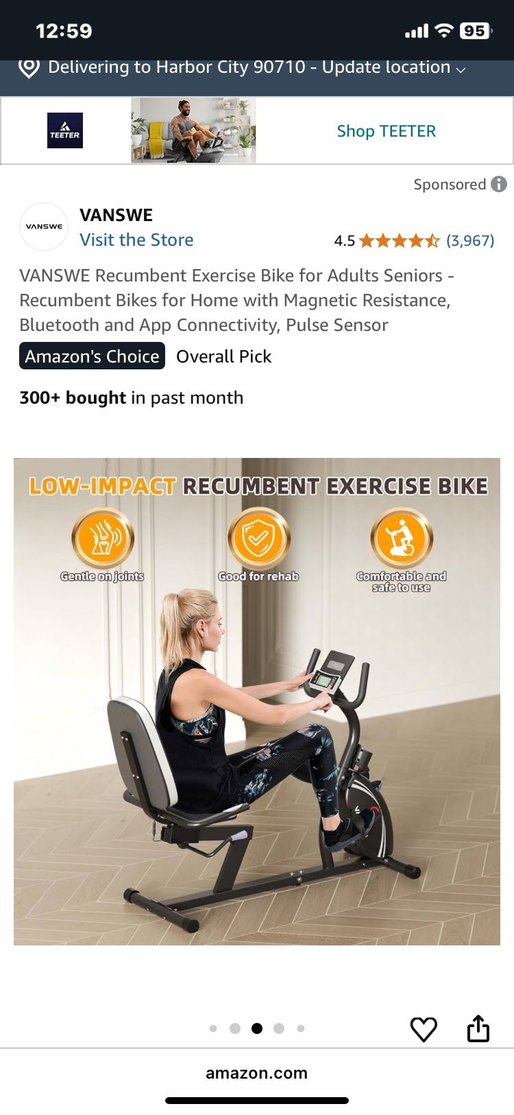 Recumbent Exercise Bike Barely Used