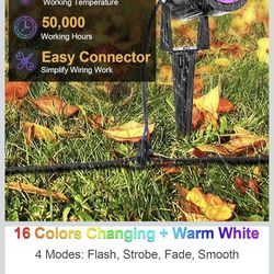 ZUCKEO 12W RGB Low Voltage Landscape Lights, LED Color Changing Landscape Lighting, IP66 Waterproof Outdoor Spotlight, 12V 24V Christmas Decorative Li