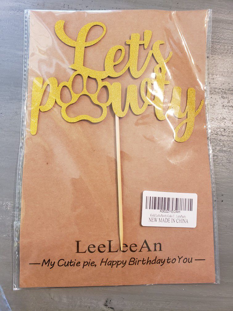 Cake Topper - Let's Pawty
