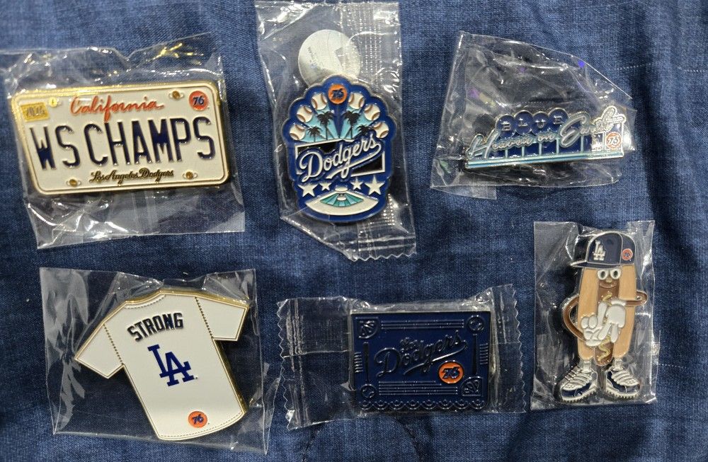Dodgers Pins Set Of 6 $30
