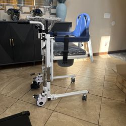 180° Open & Close Transport Wheelchair Hydraulic Patient Lift Nursing Chair