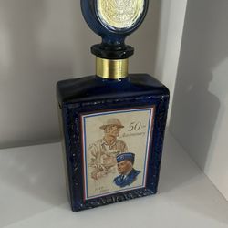 VINTAGE BLUE 1(contact info removed) J.W. DANT AMERICAN LEGION 50TH ANNIVERSARY DECANTER Empty