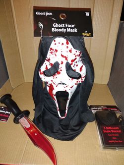 Ghostface blood Mask and Knife Set $60