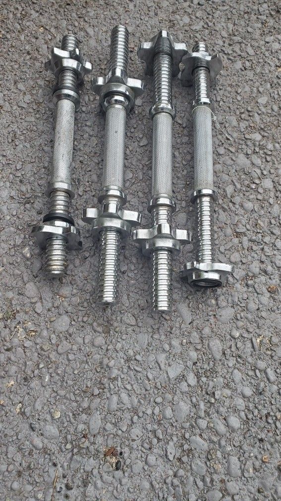 Adjustable chrome threaded dumbbell handles