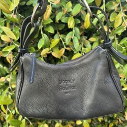 Black Pebble Leather Dooney And Bourke Shoulder Bag 