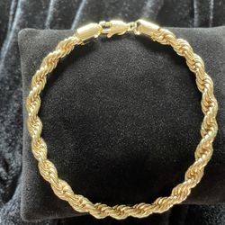 Rope Bracelet Gold Plated Torsal Pulsera Gruesa 