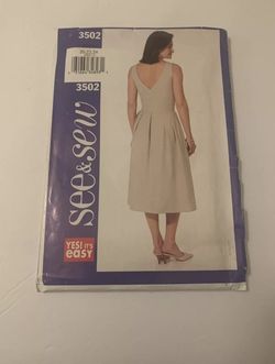 Vintage See & Sew 3502 Women’s Dress Sizes 20-24 Butterick Sewing Pattern 2002