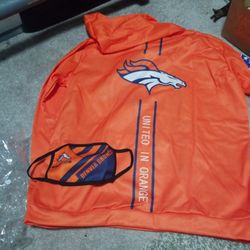 2xlarge DENVER BRONCOS HOODIE NEW IN BAG LIMITED TIME FREE MASK