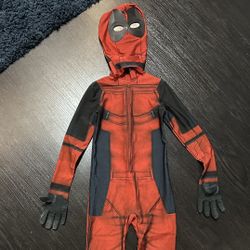 DeadPool Kids XS Stretch Bodysuit And Mask 2 Piece