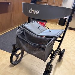 Drive Rollator Walker w/ Seat – Lightweight Folding – Storage Bag Included