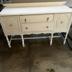 Antique White Buffet Table 