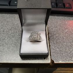 10kt Cluster Ring 9" TDW 2.75pt 9.5 Grms