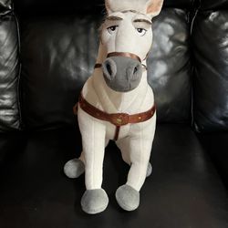 Disney Store Tangled Maximus White Horse Plush 14" Long 12" Tall stuffed animal