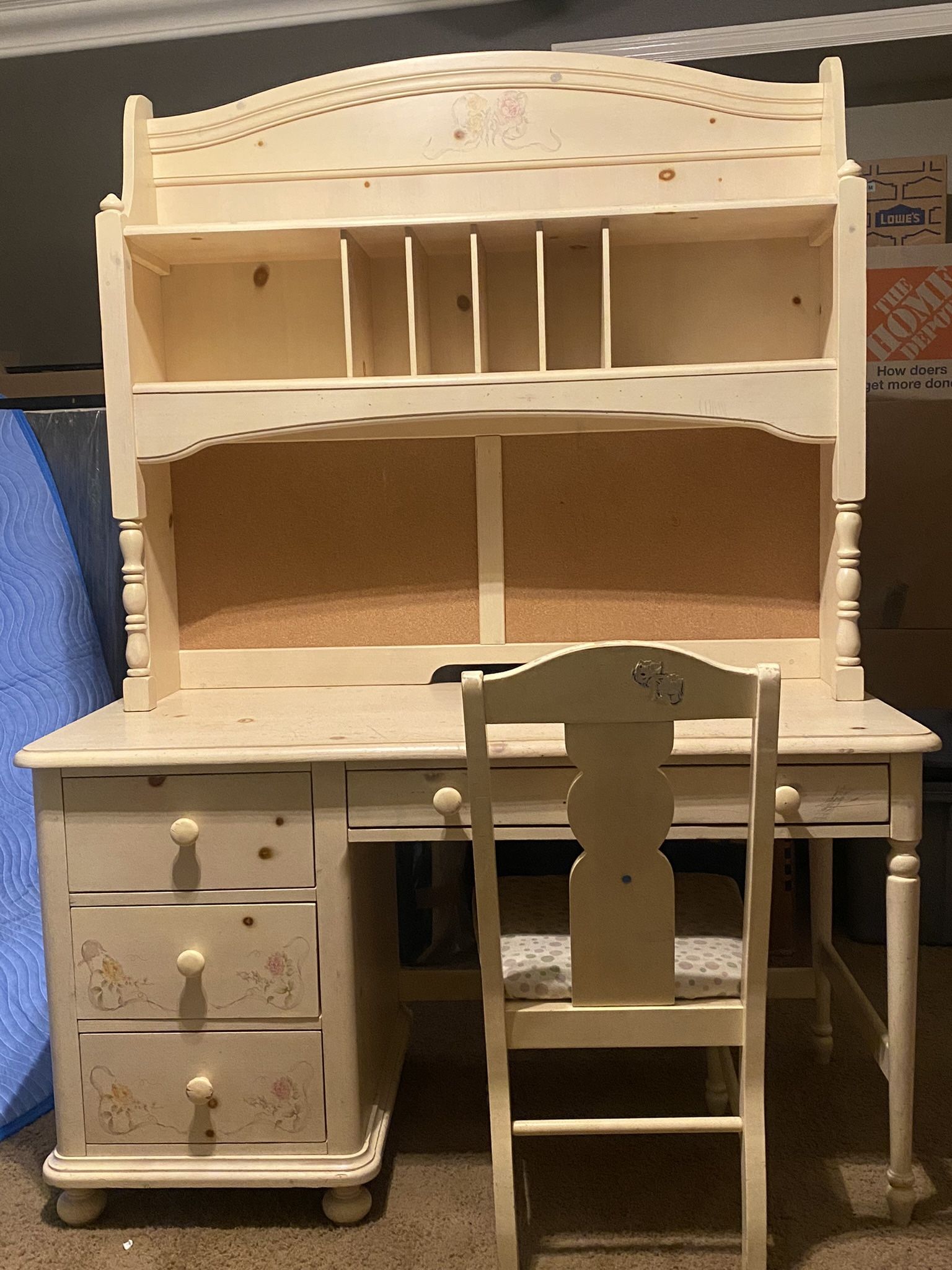 DESK w/ BOOKCASE and CHAIR