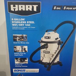 Hart 6 Gallon Stainless Steel Wet/Dry Vac