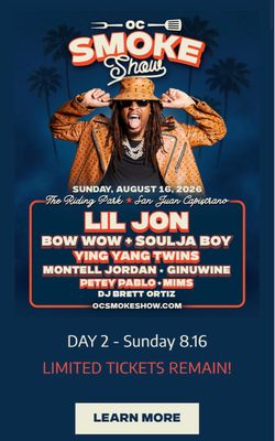 OC Smoke Show Concert VIP Tickets (2) – Aug 16 2026