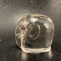 Vintage Elephant Figurine - Vintage Paperweight - Glass Art Sculpture