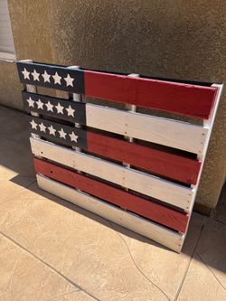 Painted American Flag Block Wood panel