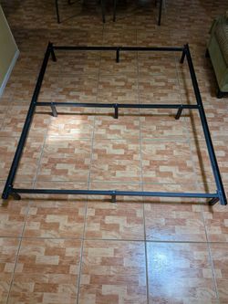 Heavy Duty Black Metal Be,d Frame - 7" High Adjustable Support (Open Box / Never Used)