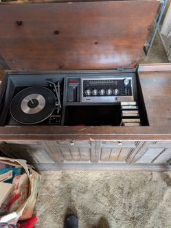Vintage RCA record player 8 track console
