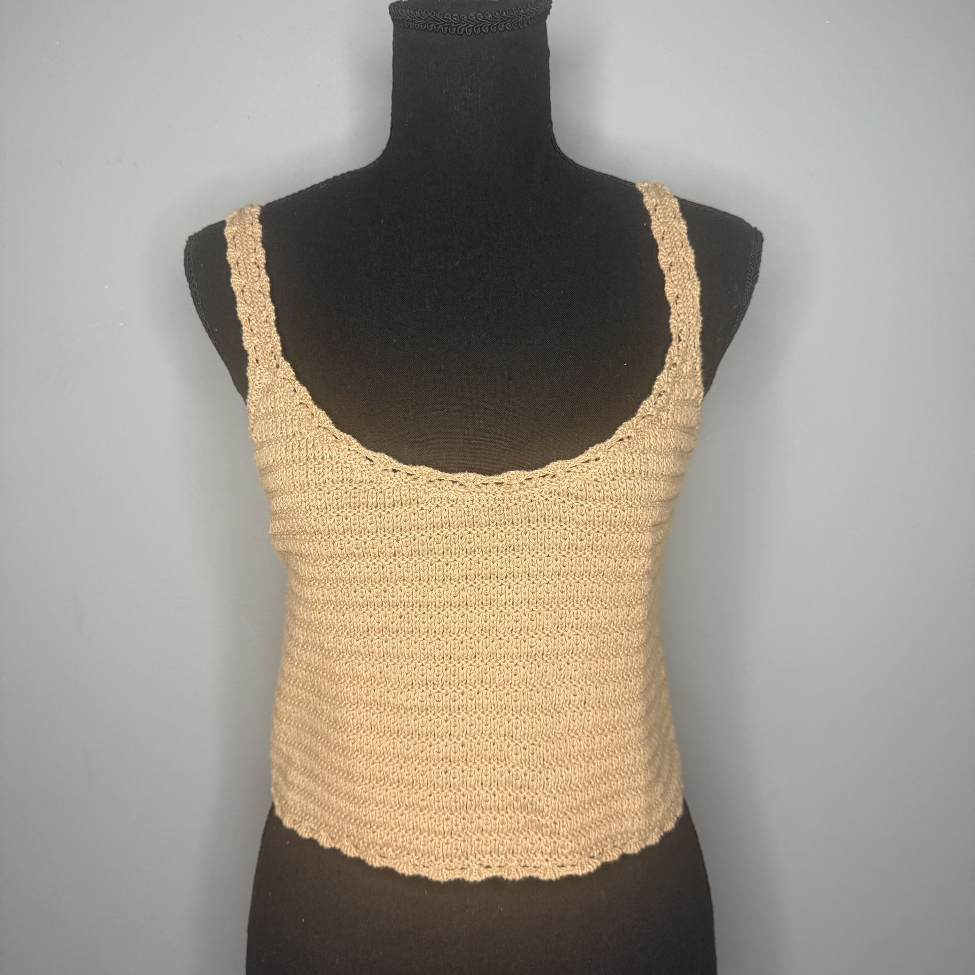 Aerie Tan Knit Cropped Tank