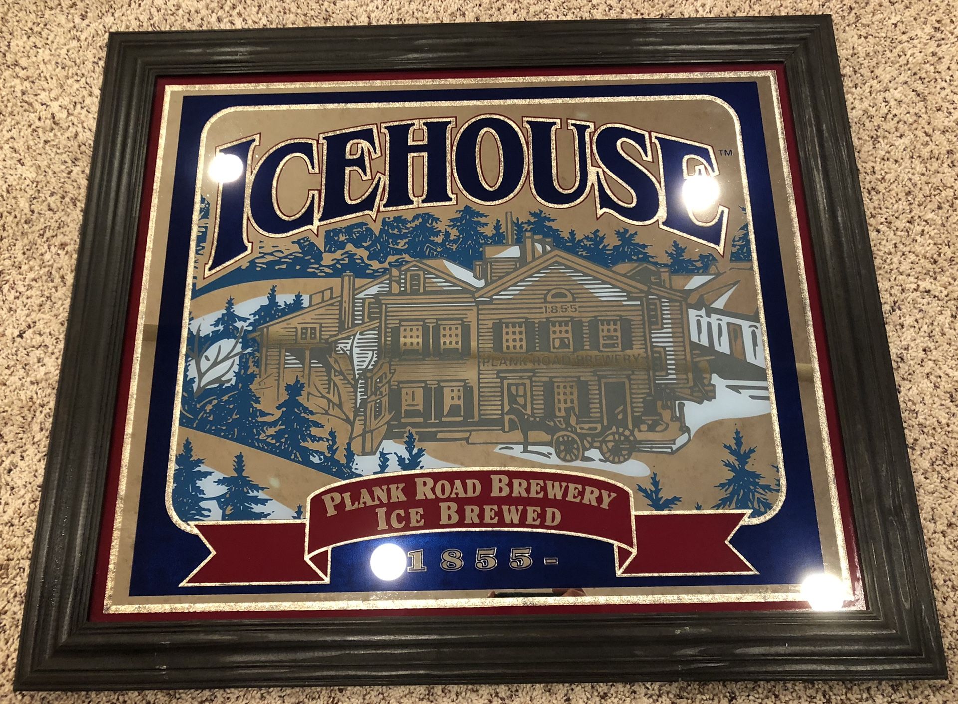 Icehouse beer sign plank road brewery