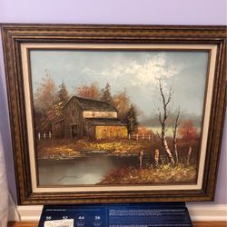 Wall Art Oil By fischer, 30x26 Including The Frame.